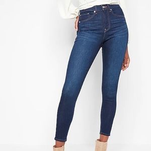 Express High Waisted Dark Wash Skinny Jeans